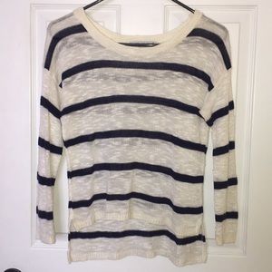 Striped semi cropped long sleeve